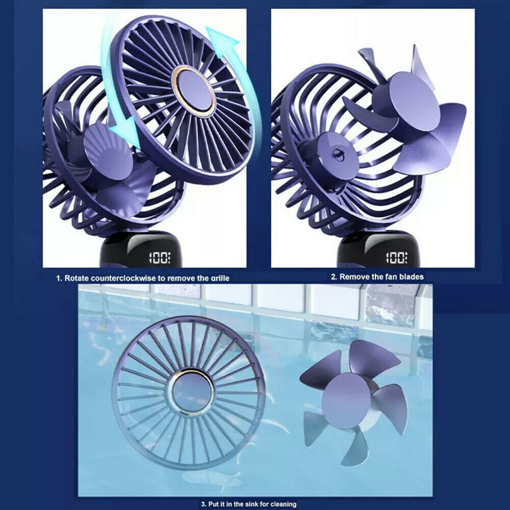 Portable Hand-Held Fan Mini Folding Desk Fan Cooler Cooling USB Rechargeable UK