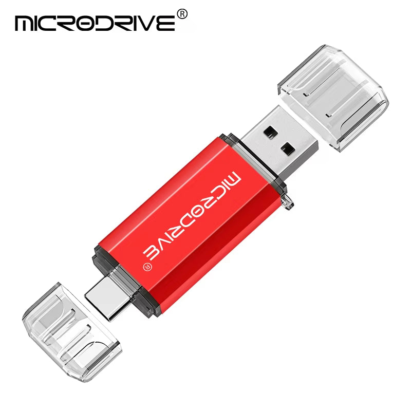 Versatile 2-in-1 Type C & Micro USB Flash Drive - High-Speed OTG Pen Drive Available in 128GB, 64GB, 32GB, 16GB, 8GB, and 4GB