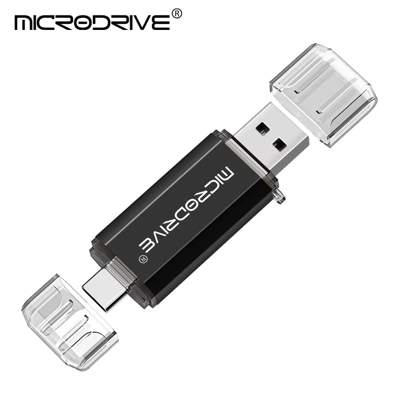 Versatile 2-in-1 Type C & Micro USB Flash Drive - High-Speed OTG Pen Drive Available in 128GB, 64GB, 32GB, 16GB, 8GB, and 4GB