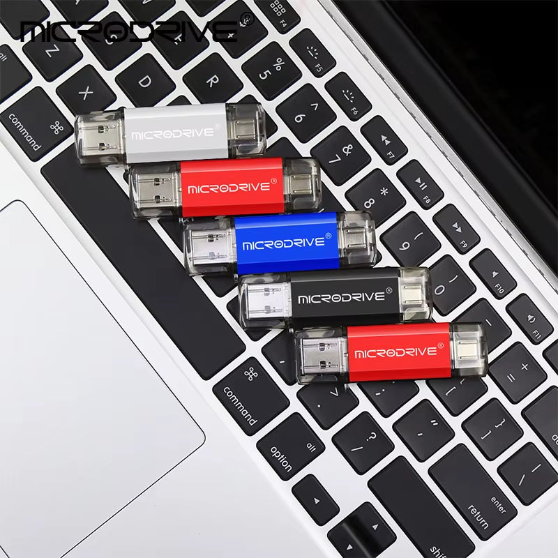 Versatile 2-in-1 Type C & Micro USB Flash Drive - High-Speed OTG Pen Drive Available in 128GB, 64GB, 32GB, 16GB, 8GB, and 4GB