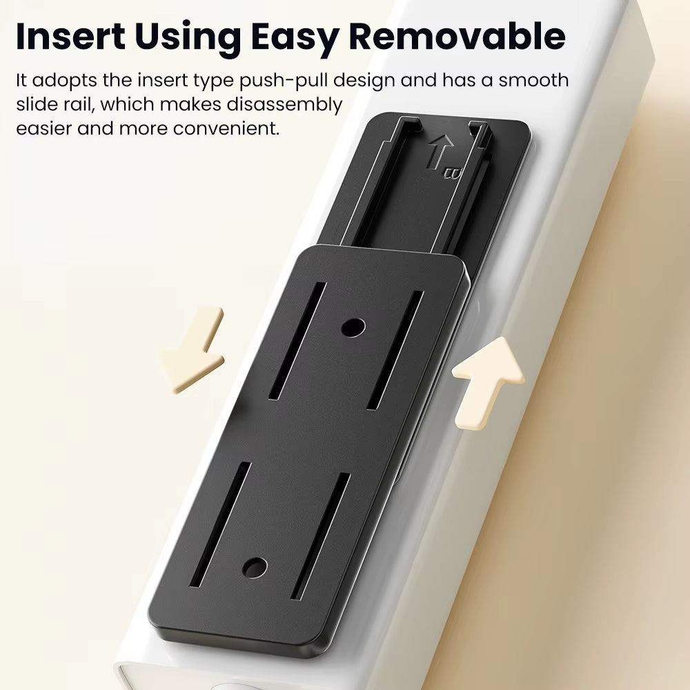 Wall-Mounted Self-Adhesive Power Socket Strip Holder - Punch-Free Organizer for Kitchen & Office