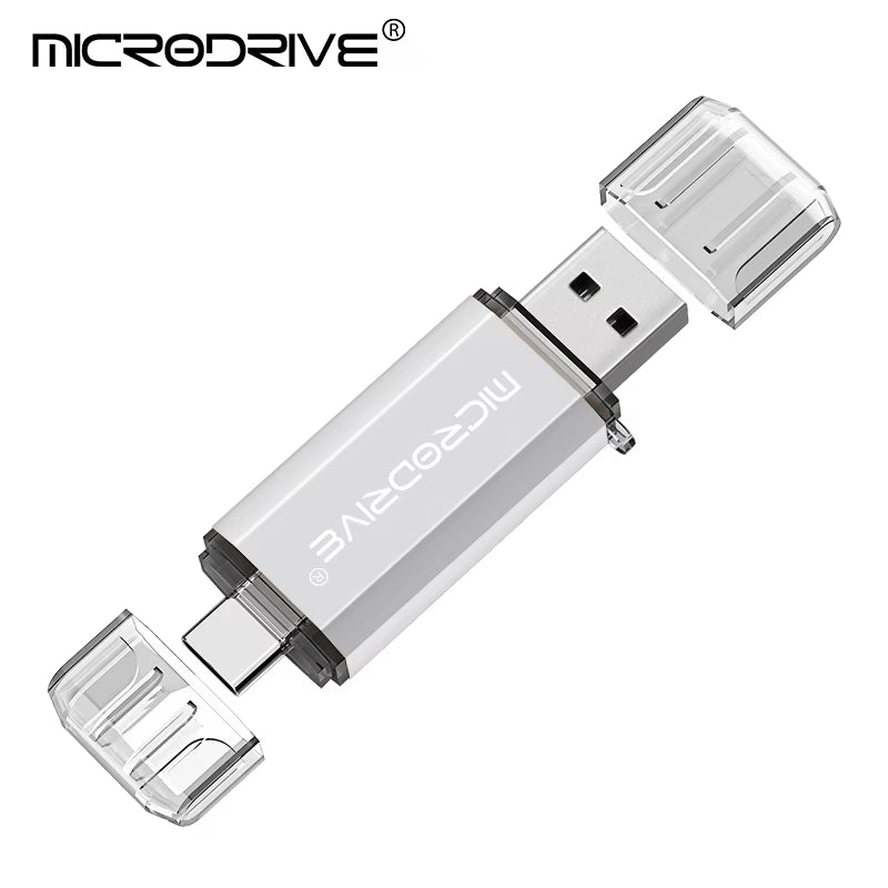 Versatile 2-in-1 Type C & Micro USB Flash Drive - High-Speed OTG Pen Drive Available in 128GB, 64GB, 32GB, 16GB, 8GB, and 4GB