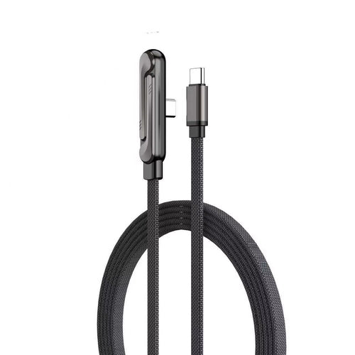 240W Type-C to Type-C Elbow Fast Charging Data Cable with Foldable Phone Holder for iPhone 17/16/15 and Samsung Devices