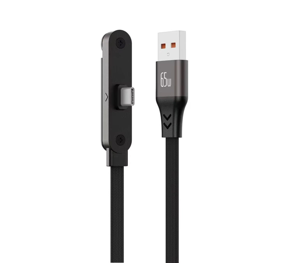 240W Type-C to Type-C Elbow Fast Charging Data Cable with Foldable Phone Holder for iPhone 17/16/15 and Samsung Devices