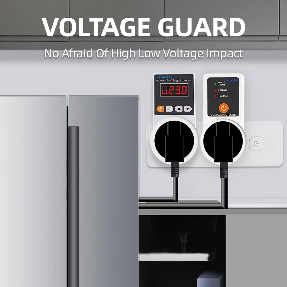 Adjustable 16A Voltage Protector Socket for AC 220V – Safeguard Your Refrigerator and Appliances