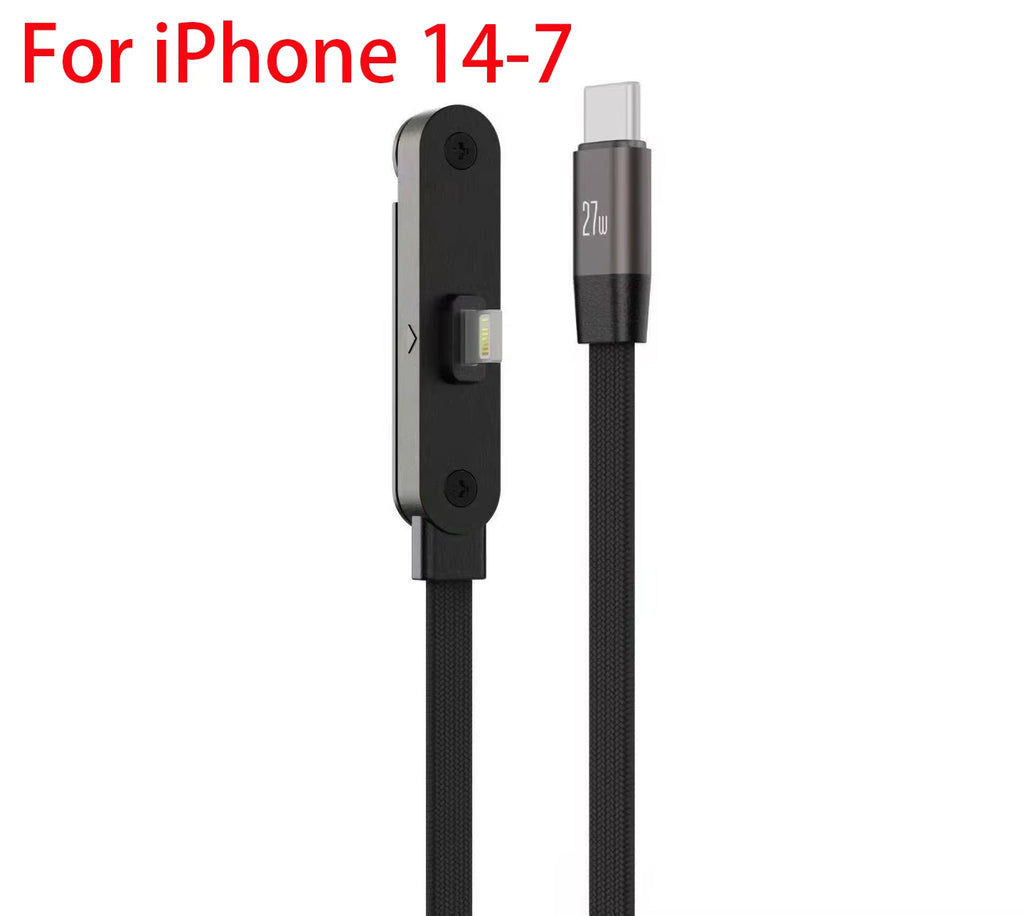 240W Type-C to Type-C Elbow Fast Charging Data Cable with Foldable Phone Holder for iPhone 17/16/15 and Samsung Devices
