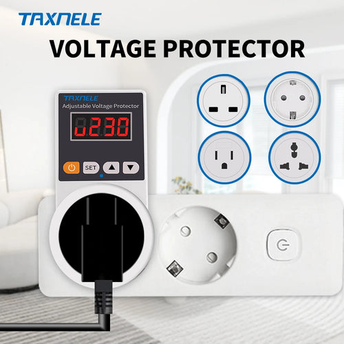 Adjustable 16A Voltage Protector Socket for AC 220V – Safeguard Your Refrigerator and Appliances